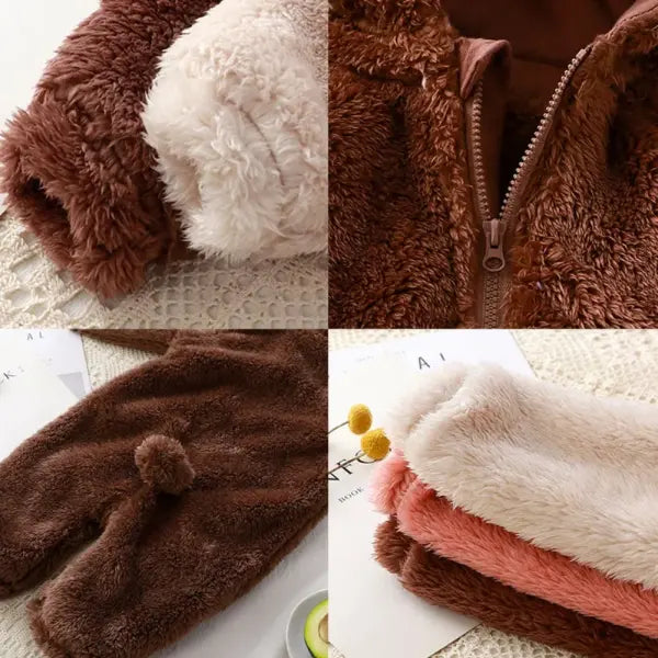 Winter Baby Romper – Cute Cartoon Bear Pajamas Jumpsuit for Infant Boys & Girls (0–24 Months)