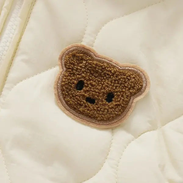 Winter Baby Romper – Warm Fur-Lined Outwear Jumpsuit with Cute Bear Design for Infant Boys & Girls