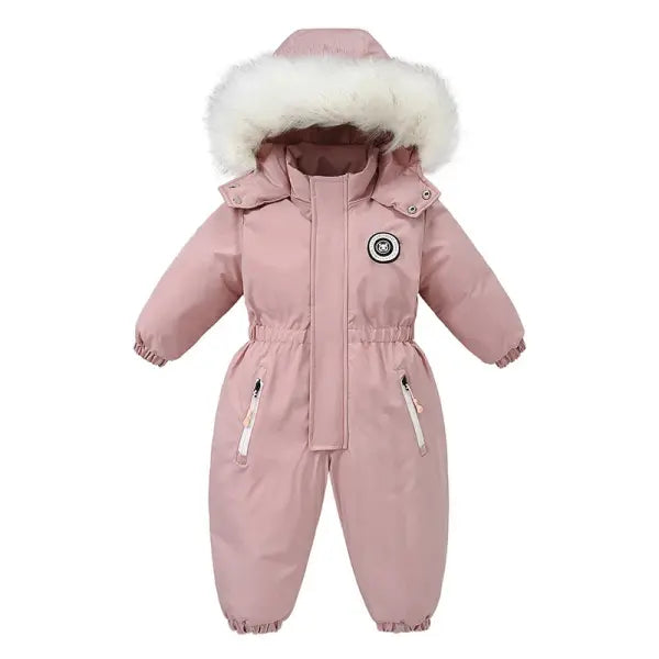 Winter Baby Ski Suit: Waterproof Velvet-Lined Jumpsuit & Boys’ Overalls for 1-5 Years - 08-pink / 3T (100cm)