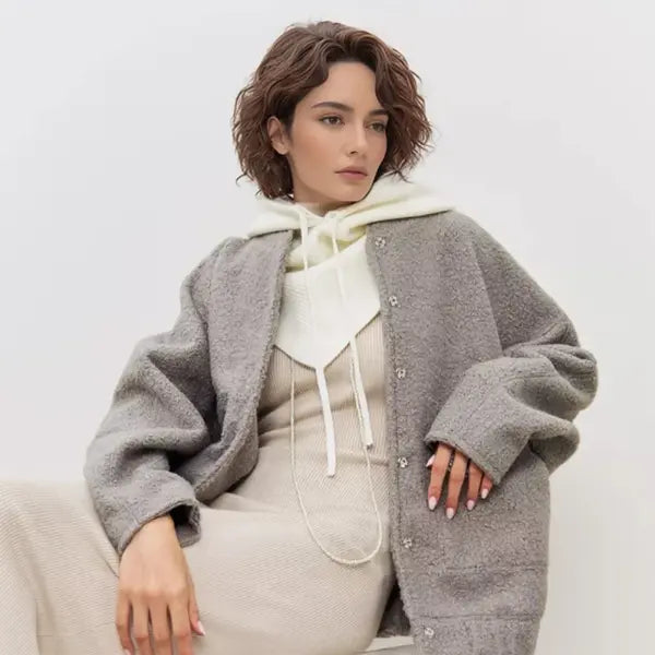 Winter Balaclava Knitted Hooded Scarf Warm One Piece Outdoor Beanie - Beige / China Mainland