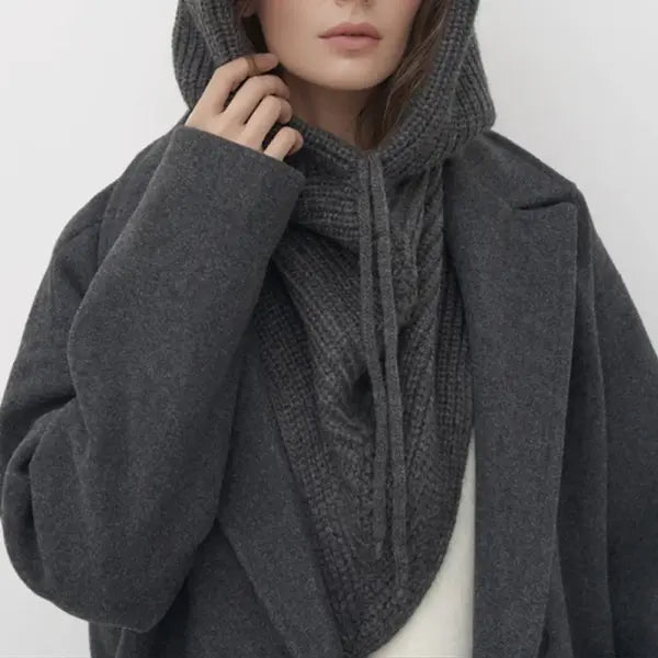 Winter Balaclava Knitted Hooded Scarf Warm One Piece Outdoor Beanie