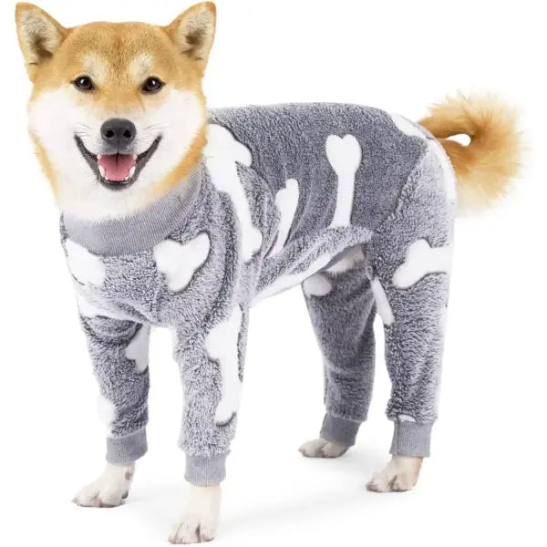 Winter Dog Onesie Pajamas – Warm 4-Leg Jumpsuit for Medium & Large Dogs Cozy Puppy Clothing