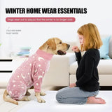 Winter Dog Onesie Pajamas – Warm 4-Leg Jumpsuit for Medium & Large Dogs Cozy Puppy Clothing