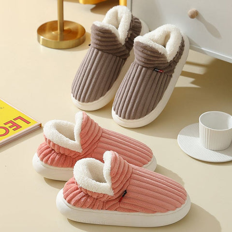 Winter Cotton Slippers for Couples Warm Indoor Bedroom Fashion