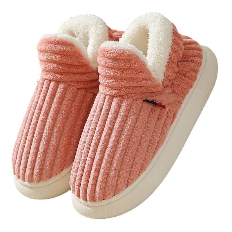 Winter Cotton Slippers for Couples Warm Indoor Bedroom Fashion - Skin pink / 36to37