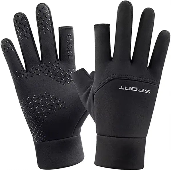 Winter Fishing & Cycling Gloves – Warm Anti-Slip Touchscreen Gloves with Two-Finger Cut for Men & Women