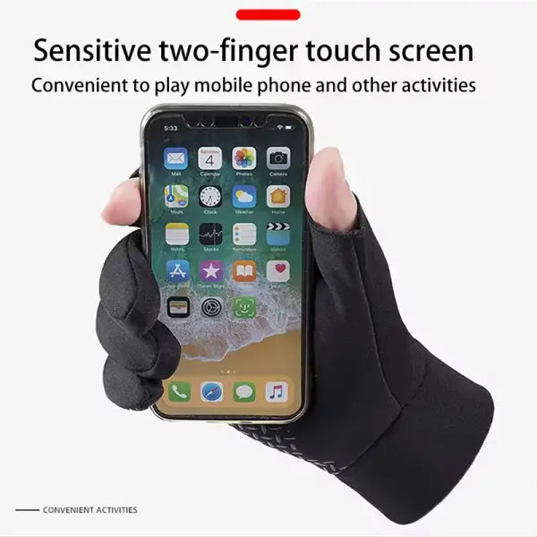 Winter Fishing & Cycling Gloves – Warm Anti-Slip Touchscreen Gloves with Two-Finger Cut for Men & Women