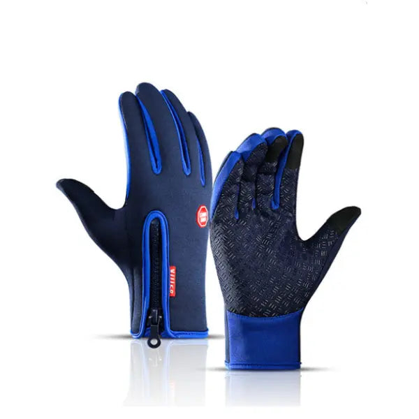 Winter Fleece Antiskid Motorcycle and Sports Riding Gloves - Blue / L