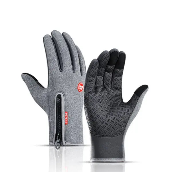 Winter Fleece Antiskid Motorcycle and Sports Riding Gloves - Grey / L