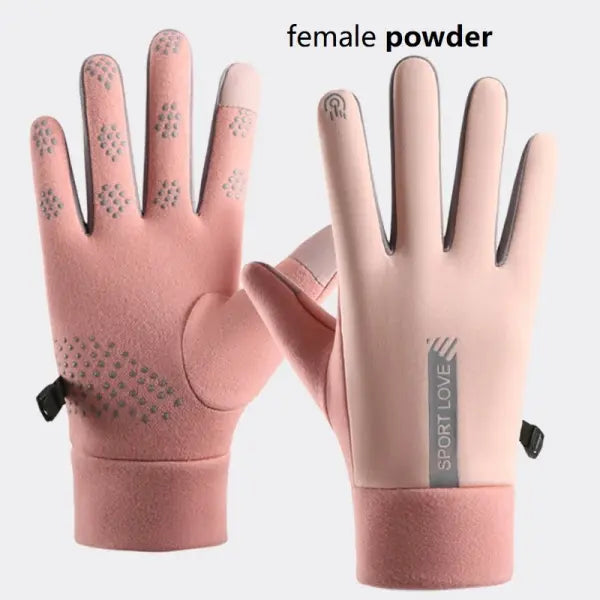 Women’s Winter Cycling Gloves – Thermal Fleece Windproof Waterproof Outdoor Bike & Ski Mittens - Ladies Pink