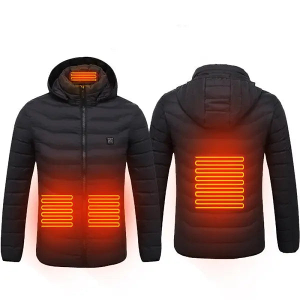 Winter Heated Jacket – USB Electric Heating Vest Thermal Cotton Zip-Up Coat - Black Zone4 / M - Jackets