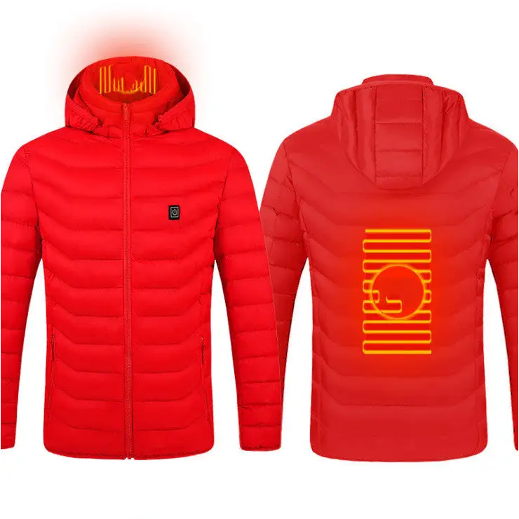 Winter Heated Jacket – USB Electric Heating Vest Thermal Cotton Zip-Up Coat - Red Zone2 / S - Jackets