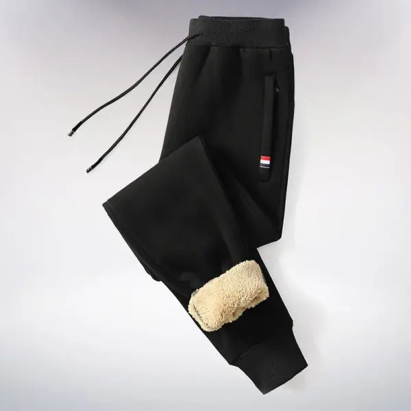 Winter Fleece Jogging Sweatpants Polyester M-5XL Warm Casual Style - Black2 / M