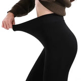 Women’s Winter Leggings – High-Waist Warm Velvet Stretch Pants Solid Color
