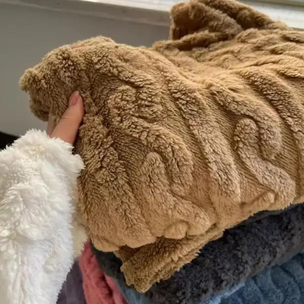 Winter Long Sleeve Double Pocket Flannel Nightgowns Women Loose Solid Sleepwear Jacquard Night Dress Thickened Warm