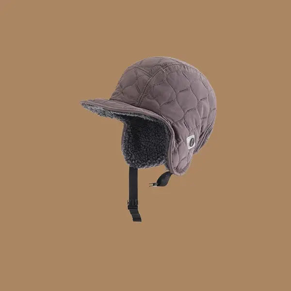Warm Ear Protectors Bomber Hat Waterproof Unisex Winter Cap - Mauve