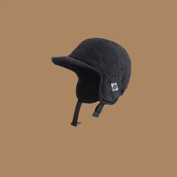 Warm Ear Protectors Bomber Hat Waterproof Unisex Winter Cap - Black