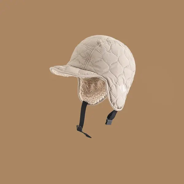 Warm Ear Protectors Bomber Hat Waterproof Unisex Winter Cap - Beige
