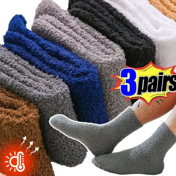 Winter Thermal Fleece Socks – Warm Mid-Calf Floor & Sleep Socks for Men & Women