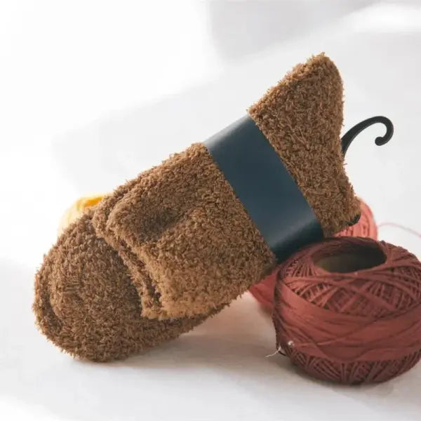 Winter Thermal Fleece Socks – Warm Mid-Calf Floor & Sleep Socks for Men & Women - Coffee / 2pairs