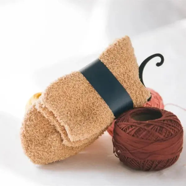 Winter Thermal Fleece Socks – Warm Mid-Calf Floor & Sleep Socks for Men & Women - Khaki / 2pairs
