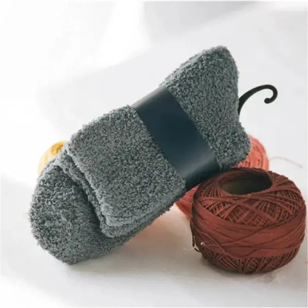 Winter Thermal Fleece Socks – Warm Mid-Calf Floor & Sleep Socks for Men & Women - Dark grey / 2pairs