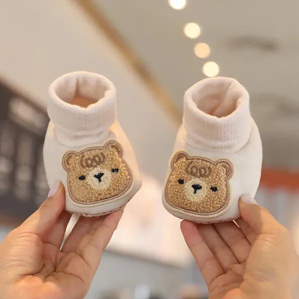Winter Baby Booties – Cute Cartoon Soft-Sole Non-Slip Shoes for Infant Boys & Girls First Walkers - H06 Apricot / 13-18