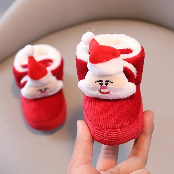 Winter Baby Booties – Cute Cartoon Soft-Sole Non-Slip Shoes for Infant Boys & Girls First Walkers - B253 Red / 13-18