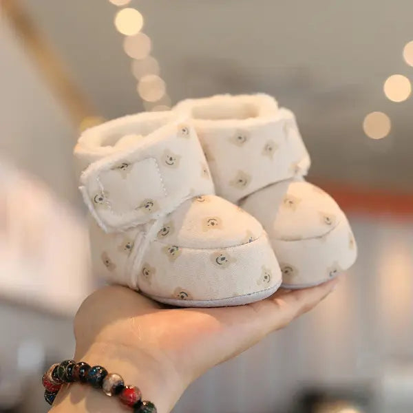 Winter Baby Booties – Cute Cartoon Soft-Sole Non-Slip Shoes for Infant Boys & Girls First Walkers - H16 Bear / 13-18