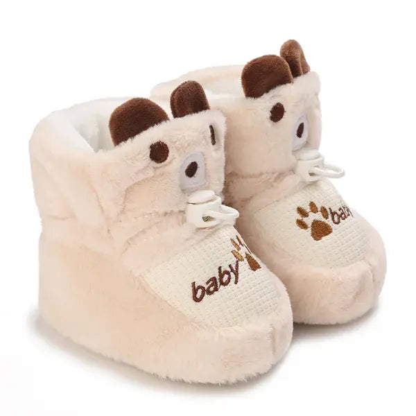 Winter Baby Booties – Cute Cartoon Soft-Sole Non-Slip Shoes for Infant Boys & Girls First Walkers - C-838 Apricot