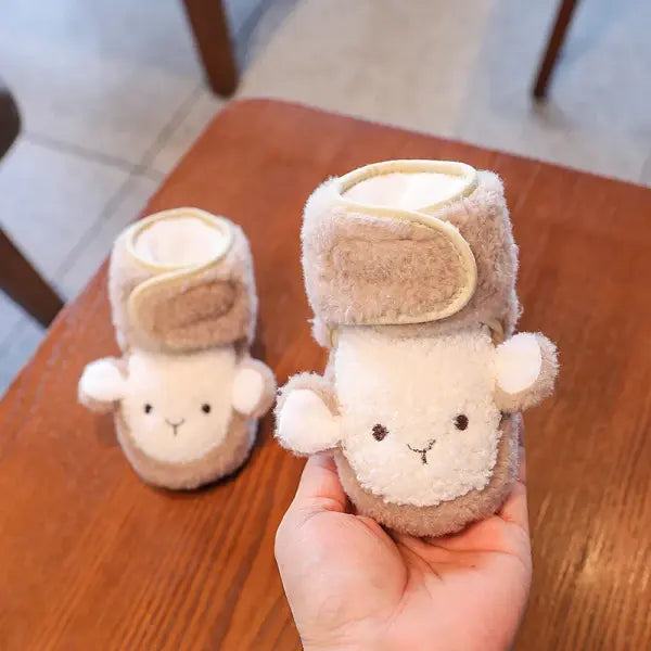 Winter Baby Booties – Cute Cartoon Soft-Sole Non-Slip Shoes for Infant Boys & Girls First Walkers - F32 Apricot / 0-6