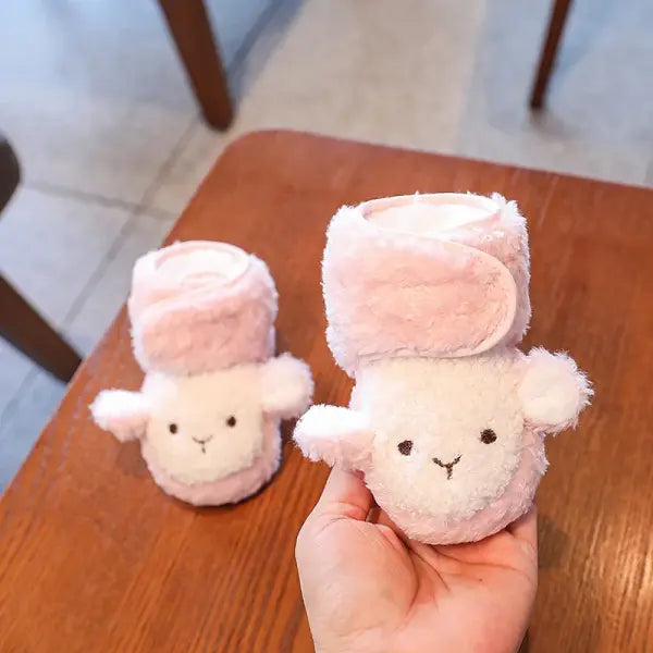Winter Baby Booties – Cute Cartoon Soft-Sole Non-Slip Shoes for Infant Boys & Girls First Walkers - F32 Pink / 13-18