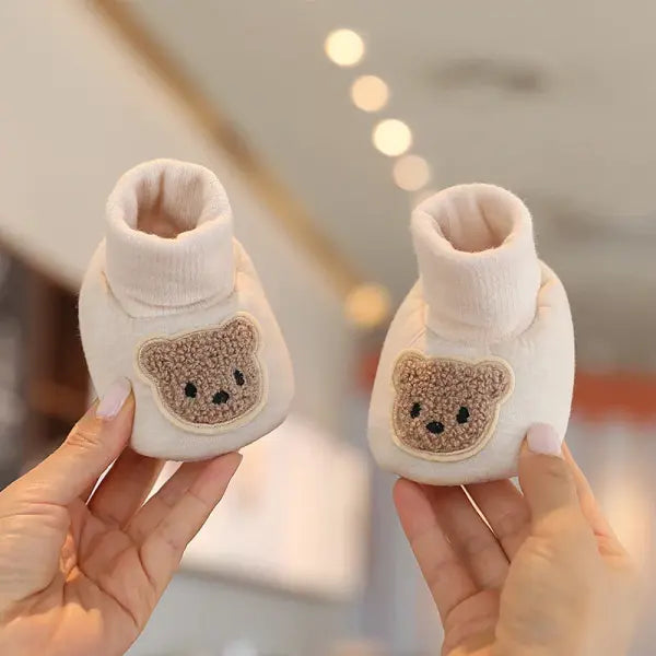 Winter Baby Booties – Cute Cartoon Soft-Sole Non-Slip Shoes for Infant Boys & Girls First Walkers - H13 bear / 13-18