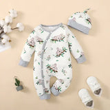 Winter Baby Romper – Bear Print Long Sleeve Button-Up One-Piece for Newborn Infant Boys