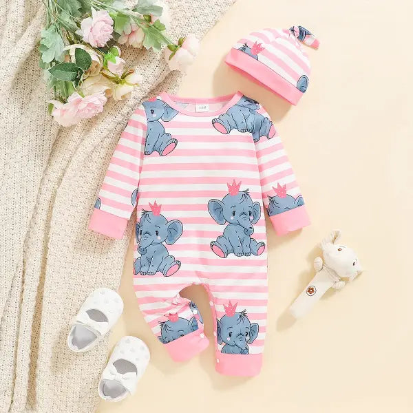 Winter Baby Romper – Bear Print Long Sleeve Button-Up One-Piece for Newborn Infant Boys - 224042910-3 / 12-18M