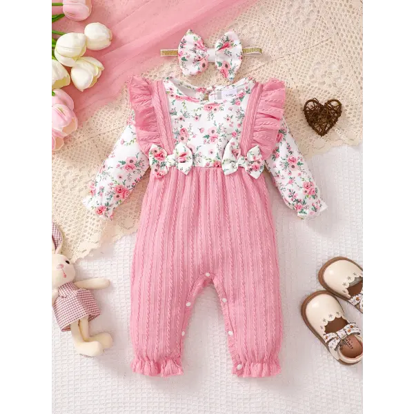 Winter Baby Romper – Bear Print Long Sleeve Button-Up One-Piece for Newborn Infant Boys - WS122209451 / 1-3M