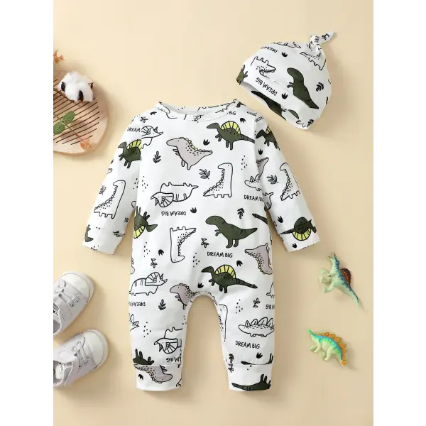 Winter Baby Romper – Bear Print Long Sleeve Button-Up One-Piece for Newborn Infant Boys - 224042910-1 / 1-3M