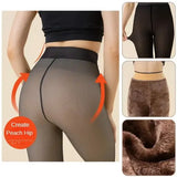 Women’s Winter Thermal Pantyhose – Fleece-Lined Translucent Tights Warm Stretch Leggings