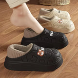 Waterproof Bear Winter Slippers: Fluffy Plush House Shoes for Men & Women (Indoor/Outdoor)