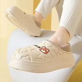 Waterproof Bear Winter Slippers: Fluffy Plush House Shoes for Men & Women (Indoor/Outdoor)