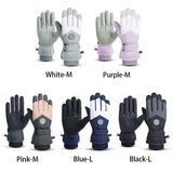 Winter Unisex Snowboard & Ski Gloves – Waterproof PU Leather Touchscreen Non-Slip Fleece Warm Gloves for Cycling &