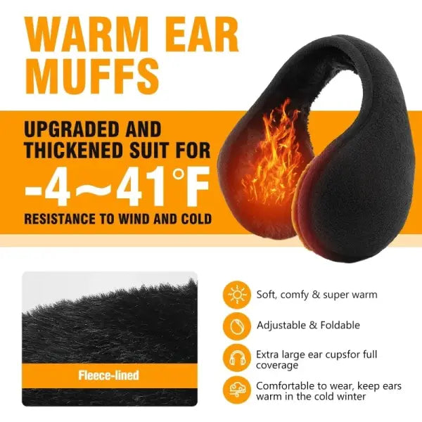 Winter Unisex Plush Fur Earmuffs – Thick Velvet Ear Warmers for Men & Women Outdoor Ski & Cycling Ear Protection