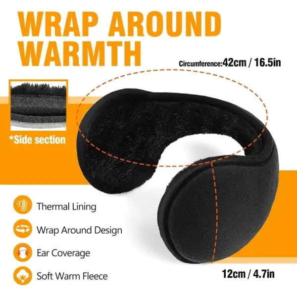 Winter Unisex Plush Fur Earmuffs – Thick Velvet Ear Warmers for Men & Women Outdoor Ski & Cycling Ear Protection