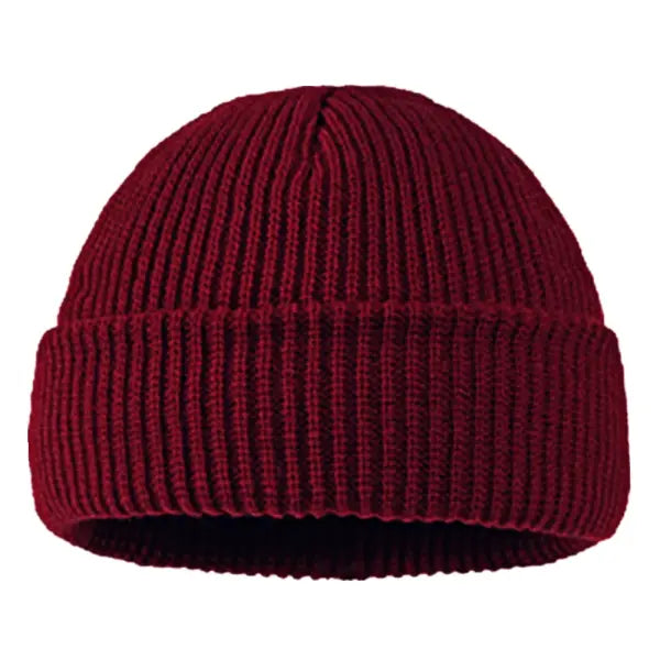 Winter Warm Beanies Casual Short Thread Hip Hop Hat Adult Men Female Wool Knitted Skull Cap Elastic Unisex - Wine Red