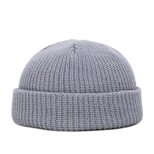 Winter Warm Beanies Casual Short Thread Hip Hop Hat Adult Men Female Wool Knitted Skull Cap Elastic Unisex - Light Gray