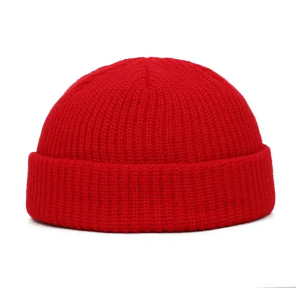Winter Warm Beanies Casual Short Thread Hip Hop Hat Adult Men Female Wool Knitted Skull Cap Elastic Unisex - Red