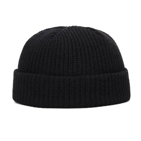 Winter Warm Beanies Casual Short Thread Hip Hop Hat Adult Men Female Wool Knitted Skull Cap Elastic Unisex - Black