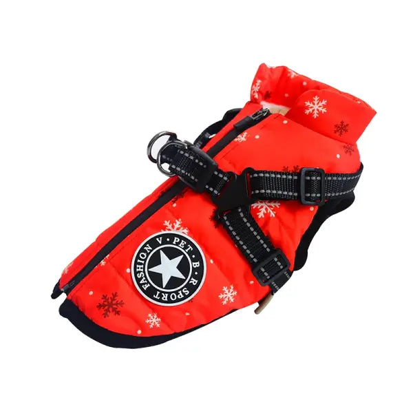 Waterproof Winter Dog Jacket with Harness – Warm Coat for Large Dogs Labrador Chihuahua & French Bulldog