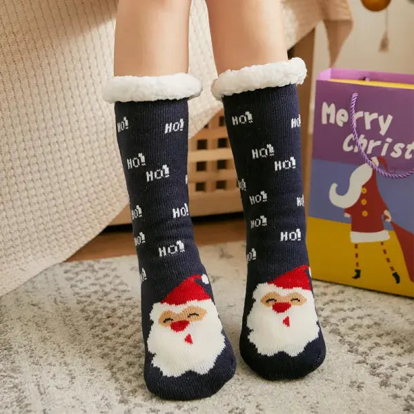 Winter Plush Socks for Women – Soft Non-Slip Fuzzy Floor Slippers Cute Penguin & Animal Design Cozy Christmas Gift