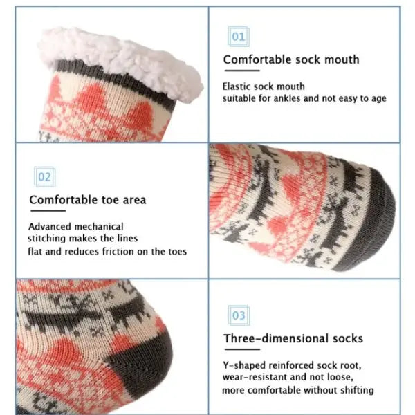 Winter Plush Socks for Women – Soft Non-Slip Fuzzy Floor Slippers Cute Penguin & Animal Design Cozy Christmas Gift